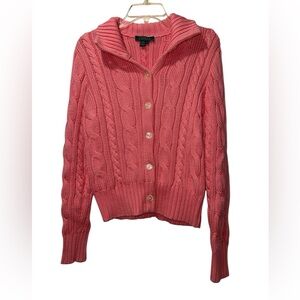 Ralph Lauren Pink Cable Knit Cardigan